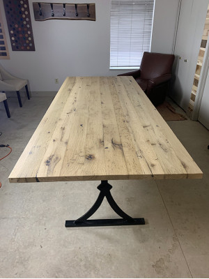 Massivholzdësch Epoxyharz Flossdësch 260x90 Nei Dëscher Massiv