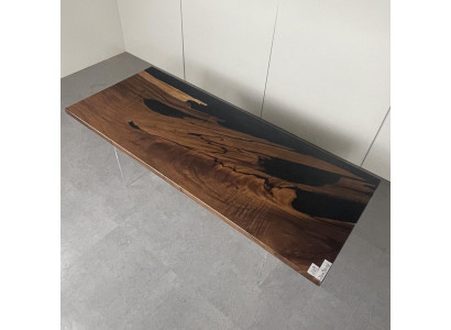 Iessdësch Black River Table Echt Holz Flossendësch 221x91cm Dëscher