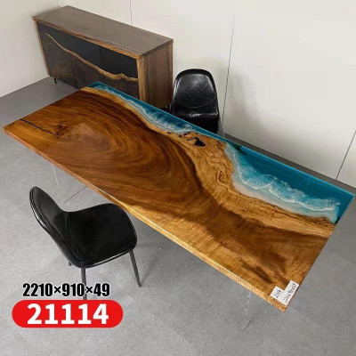 Epoxidharz Iessdësch River Table Echt Holz Massiv Still 221x91