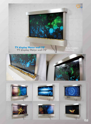 LED Waasserwand Designer Waassersailen Waasserfall Bild Kader 138x98