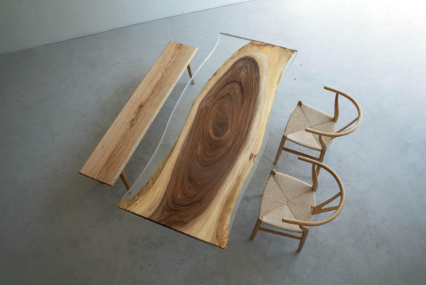 Iessdësch Mier Waasser Floss Echt Holz Flosssdësch 220x90 Dëscher