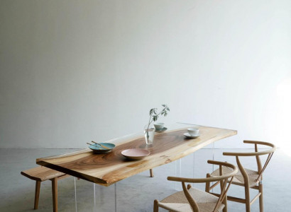 Dëscher Epoxid Harz Iessdësch Holz Massiv Miwwelen Waasserfall Epoxy Dësch