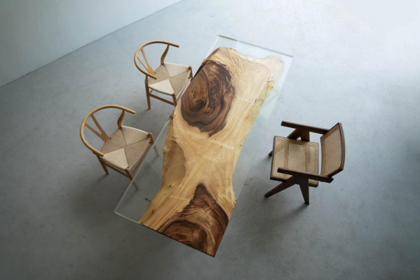 Epoxidharz Iessdësch River Table Massiv Dëscher 200x90 Flossdësch Nei