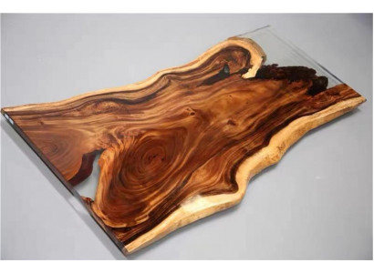 Epoxidharz Iessdësch River Table Eechte Holz Massiv Dëscher 200x90
