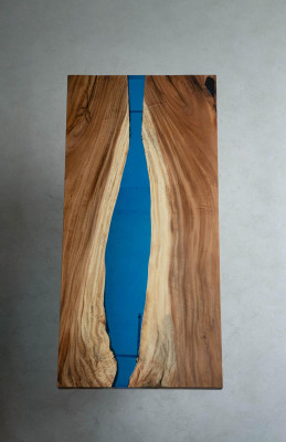 Iessdësch Flossdësch Eechte Holz Flosstafel Dekor Massive Epoxyharz Dëscher