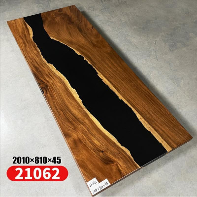 Iessdësch River Table Massiv Dëscher 201*81 Flossdësch Echt Holz Epoxyharz