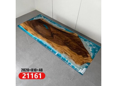 Flossdësch Iessdësch Flossdësch Massiv Dëscher 202x81 Epoxyharz Mier