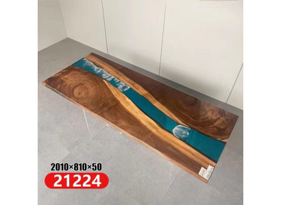 Epoxyharz Iessdësch River Table Massiv 201x81 Flossdësch Nei Echt Holz