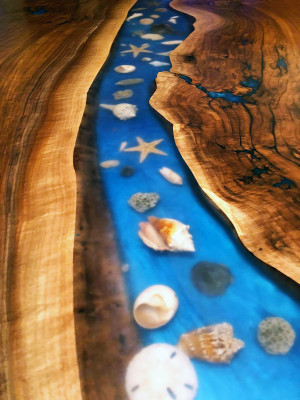Moossfabrikatioun Dësch Epoxyharz Epoxy Resin Floss Eesch Holz Präis 1m² Dëscher