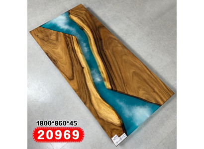 Luxus Dëscher Echt Holz Epoxidharz Floss Dësch Schwaarz Waasser Epoxy