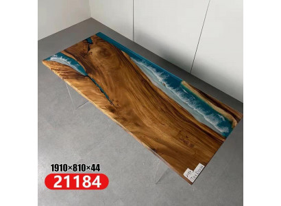 Iessdësch River Table Echt Holz Flosstësch Massiv Epoxyharz Deko Dëscher