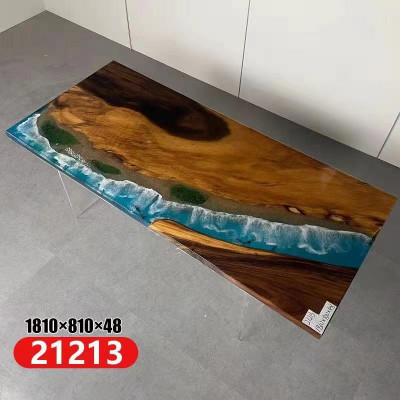 Ozean Dësch Epoxidharz Design Dëscher Luxus Holz Iesszëmmermiwwelen
