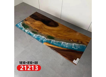 Ozean Dësch Epoxidharz Design Dëscher Luxus Holz Iesszëmmermiwwelen