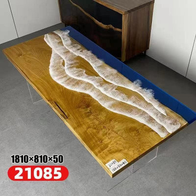 Iessdësch Dësch Design Dësch Modern Mier Floss Miwwelen 181x81 Epoxy