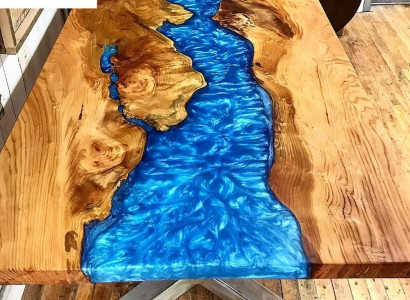 Couchtisch River Table Echt Holz Flësstësch 120x90 Massiv Dëscher