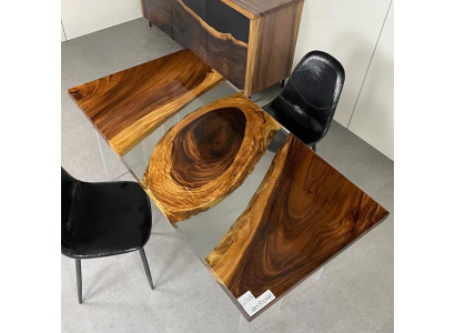 Massiv Holzmöbel Iessdësch Epoxidharz Echt Epoxy Dësch Goss Harz