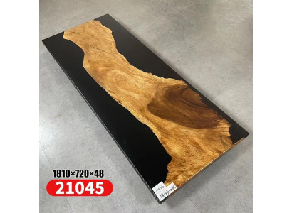 Dësch Epoxid Harz Iessdësch Eechte Holz Massiv Miwwelen Waasserfall Epoxy