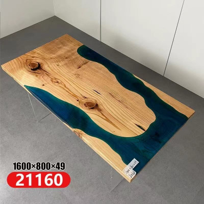Floss Dëscher Iessdësch Design Dësch Modern Miwwel 160x80 Epoxidharz