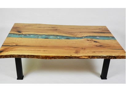 Niewentisch Salontisch Epoxy Miwwelen Designer Dësch Epoxidharz Dëscher 120x70cm