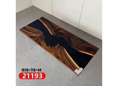 Epoxyharz Iessdësch Eechte Holz Massiv Miwwelen Waasserfall Epoxy Dësch