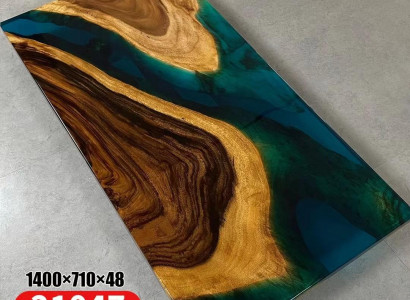 Dësch Iessdësch Dëscher Harz Epoxy Massiv Design Miwwelen 140x71 Richteg