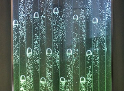 Wandpaneel mat Waasserblasen LED Dekorativ Waasserwand Designer Waasser Mauer