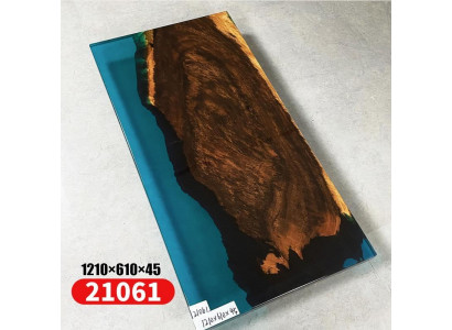 Couchtisch River Dëscht Epoxidharz Massive Dëscher 121x61 Flossdësch