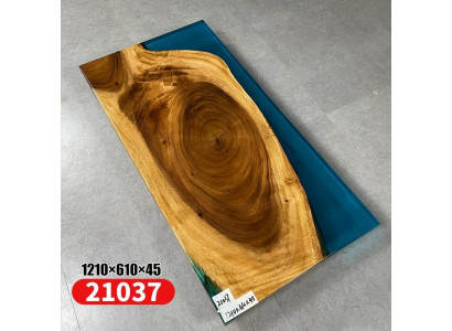 Couchtisch River Table Epoxidharz Massiv Dëscher 121x61 Flosstësch Eechten