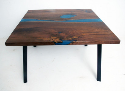 Couchtisch River Table Richtegt Holz Flossendësch Massiv Dekorativ Epoxidharz