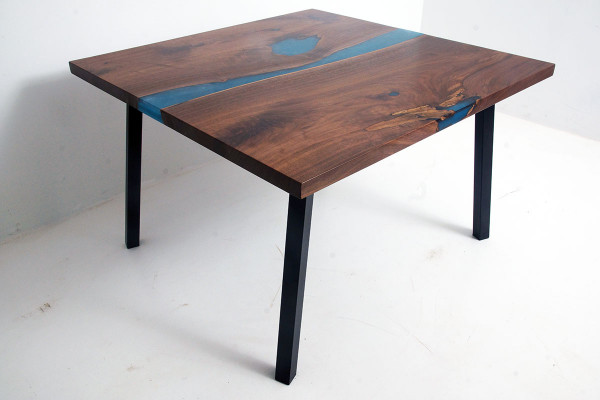 Couchtisch River Table Richtegt Holz Flossendësch Massiv Dekorativ Epoxidharz