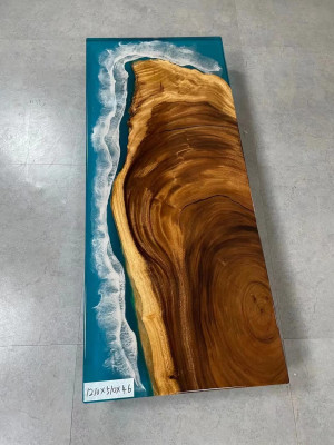 Beistelltisch Couchtisch Epoxy Miwwel Designer Dësch Epoxyharz Dëscher