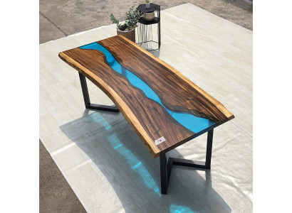 Epoxyharz Couchtisch River Table Echt Holz Massiv Dëscher 120x60
