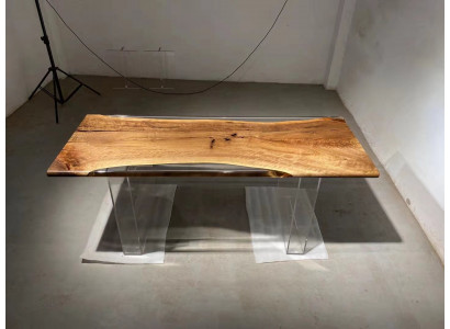 River Table Epoxidharz Couchtisch Massiv Dëscher 120x60 Flossdësch