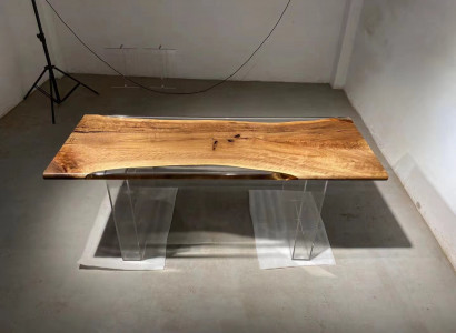 River Table Epoxidharz Couchtisch Massiv Dëscher 120x60 Flossdësch