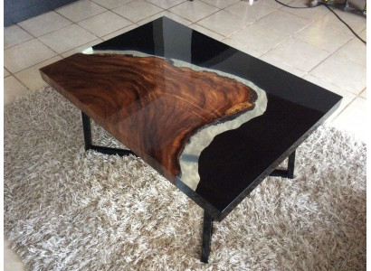 Couchtisch River Table Epoxidharz Massiv Dëscher 70x40 Flossdësch