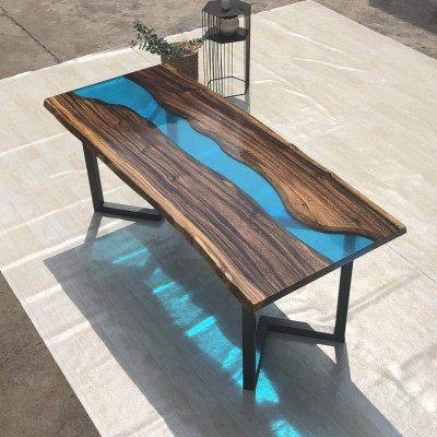 Couchtisch River Table Massiv Dëscher 100x50 Flossdësch Mier Waasserfall