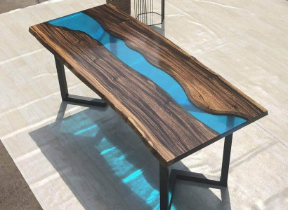 Couchtisch River Table Massiv Dëscher 100x50 Flossdësch Mier Waasserfall