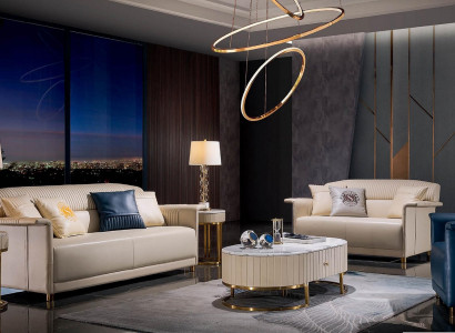 Wunnzëmmer Designer-Sofa Sofa-Garnitur 3+2+1 Plaz Ledersofa Modernes