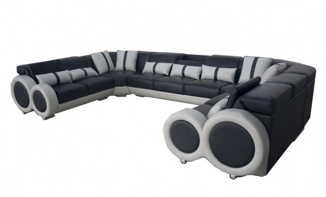 Lieder Sofa Couch Polster Eck Garnitur Design modern Eck U-Form Wunnlandschaft