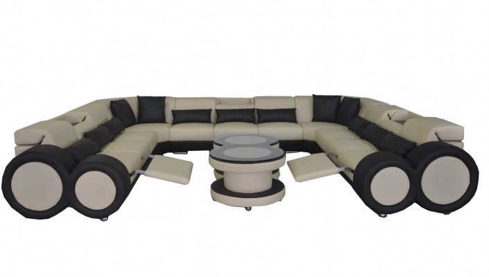 Ledersofa Canapé Wohnlandschaft Garnitur Design Modern Ecke Canapé