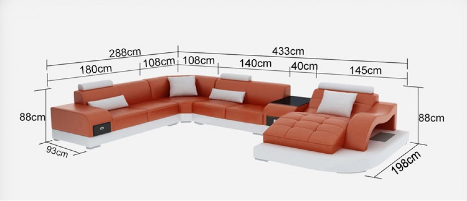 Canapé Couché Polster Sëtz Eck Modern Couchen U Form Wunnlandschaft Garnitur Nei