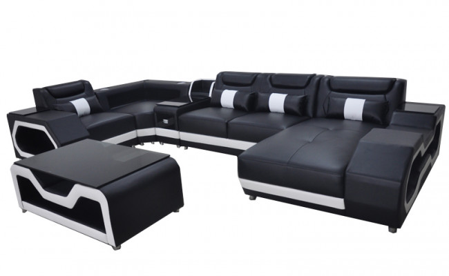 Lieder Sofa Eck Garnitur Design Modern Wunnlandschaft Couchtisch U Form G8046 Nei