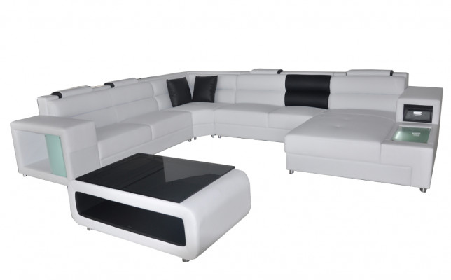 Design Liederpolster Eck Lieder Sëtz Sofa USB Polster Eck Wunngefill Raum Zëmmer