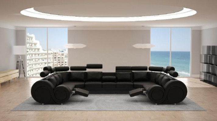 Designer Wunnlandschaft Eckcouch mat USB Couch Sofa Polstersofa Ledersofa Sofas Nei