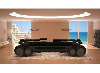 Design XXL Wunnlandschaft Sofa mat USB, Couch Polster Ecksofa Textil Stoff Nei