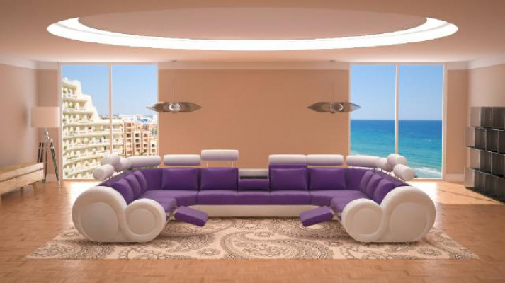 Design XXL Wunnlandschaft Sofa mat USB, Couch Polster Ecksofa Textil Stoff Nei