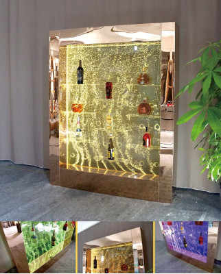 Geleeënt Waasser Mauer Bar Regal Kolonn Waassersailen Theke Regaler Designer Beliicht