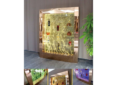 Geleeënt Waasser Mauer Bar Regal Kolonn Waassersailen Theke Regaler Designer Beliicht