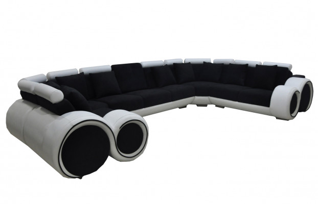 Eckerlieder Modern XXL Canapé Wunnlandschaft Liederdivan Sofa U-Form A1163 mat USB