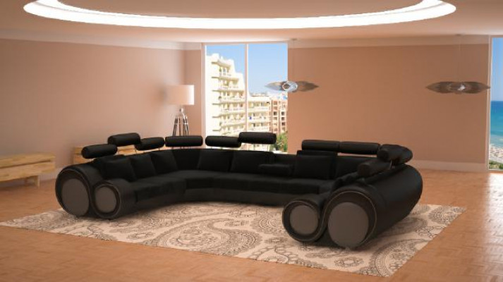 Designer XXL Wunnlandschafte Sofa mat USB Couch Polster Canapé Ecksofa Textil Stoff Nei